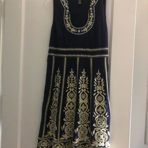 INC. Size M Blue/Gold dress